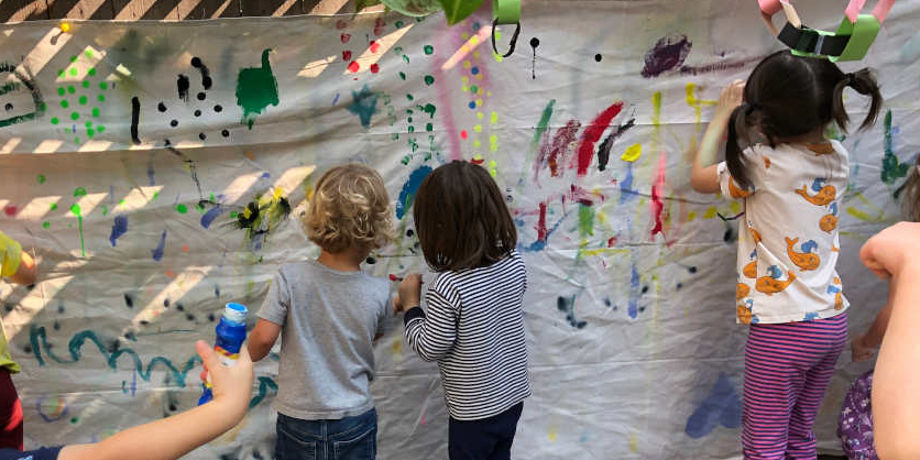 Children in Messy Art class